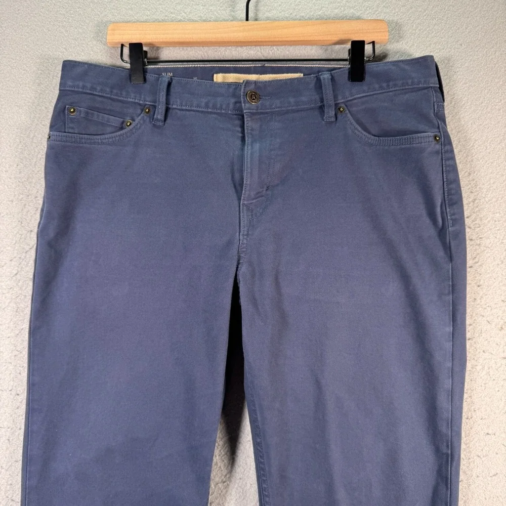 Banana Republic The Traveler Chino Pants Men 35x32 Slate Blue Slim Twill Classic